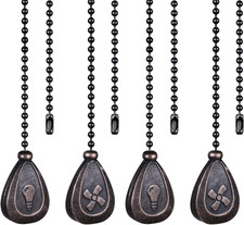 Bronze Ceiling Fan Pull Chain Set, Decorative Fan Pull Chain Pendant Extension,