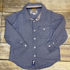 VTG 2007 Baby Gap Nautical Stripe Boys Button Up Shirt Sz 4T