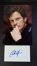 Colin Firth Hand Signed Index Card + Photo With COA