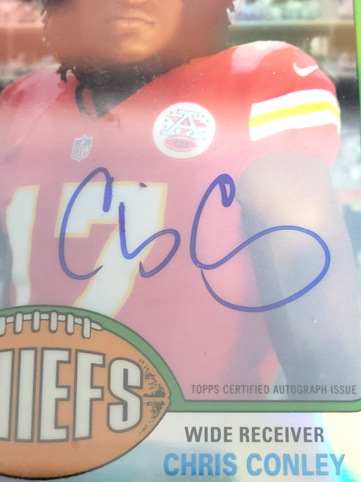 2015 Topps Chrome 1976 Topps Design Chris Conley #76-CC Rookie Auto PSA 9 RC /25 view 5