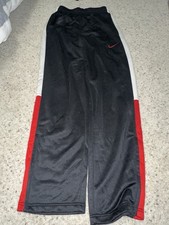 Nike Vintage Y2K Small Sweatpants Black / Red Stripe Pockets Baggy