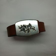 POLO Ralph Lauren 3 pony belt made of brown Italian leather 36/90