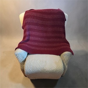 Burgundy Crocheted Afghan 45x 52 Rectangle