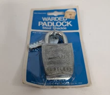 Vtg Lion Warded Padlock Steel Shackle Rustless NOS