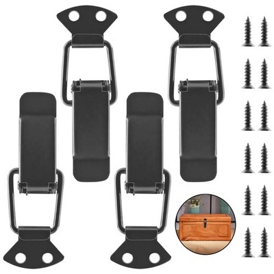 LifCratms 4Pcs Spring Loaded Toggle Latch, 3.5'' Black Metal Toggle Latch Catc...