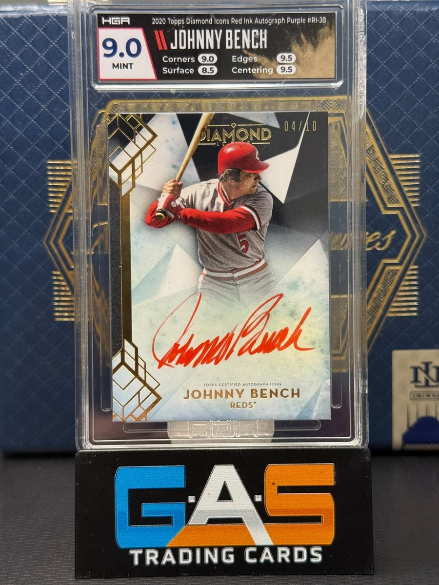 Topps Johnny Bench Cincinnati Reds Baseball Autographed Sports