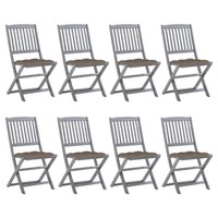GartenstüHle Klappbar 8Er Set Mit Kissen Massivholz Akazie Terrasse