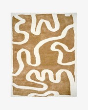 Luxury Hand Tufted Nz Wool Rug Color Brown White Handmade Area Design Carpet Rug