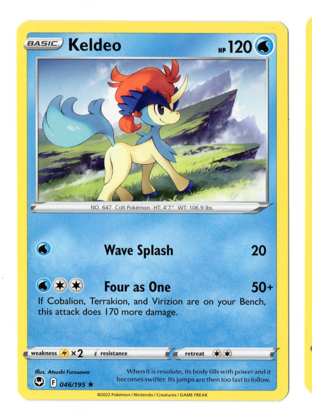 Keldeo 046/195 Rare Silver Tempest Pokemon Lightly Played
