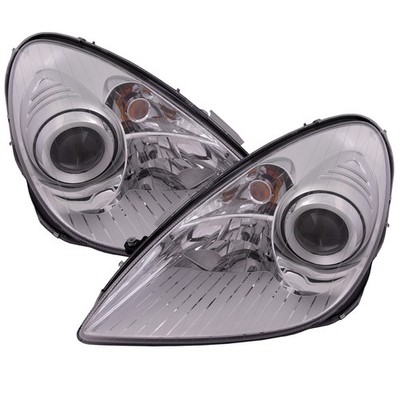 Halogen Headlights Left Right Pair Headlamps Set Fits Mercedes Benz SLK Chrome