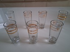 7 Schnapsgläser mit Goldrand 10cm Schnaps Glas Bar Deko Shot Design Gläser Top