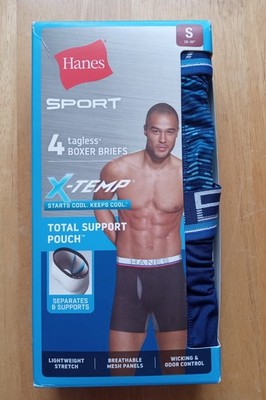 HANES Sport 4 PACK Men's Boxer Briefs X Temp Size Small