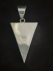 Sterling Silver BM Triangle Pendant With Turquoise Coral Onyx Lapis Inset — photo 2