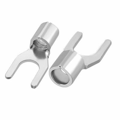 100x Fork Type Non-Insulated Spade Terminals SNB5.5-4S for 12-10 Wire #iw