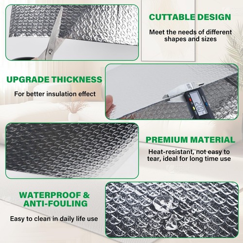 Window Insulation Roll, 48IN x 15FT Reflective Heat Shield Bubble Film, Doubl... - Picture 2 of 8