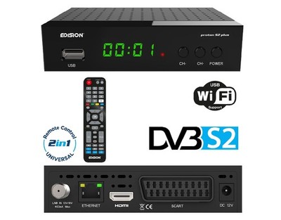 Edision proton S2 plus Full-HD Sat Receiver HDMI/Scart schwarz