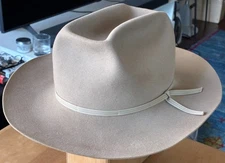 O'Farrell Custom Cowboy Hat 7 1/8 Natural Open Road Style (read description)