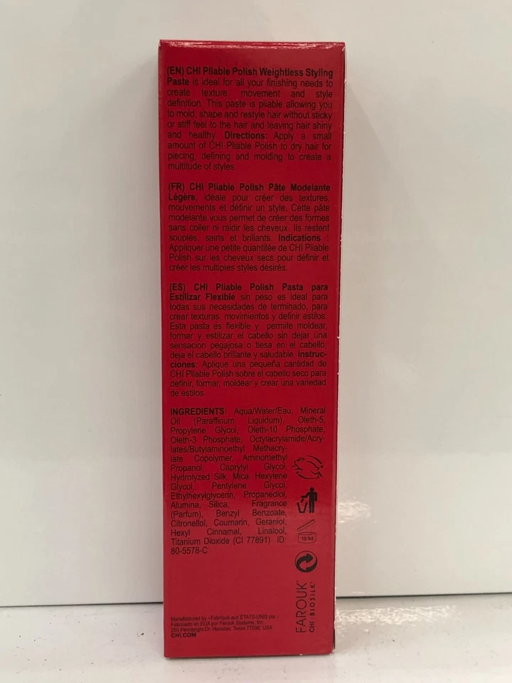CHI Pasta de peinado flexible pulido sin peso para un peinado versátil 3 oz/85 g Foto 2 de 2