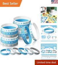 36 Gender Reveal Rubber Wristbands - Cute Elephant Bear Design Party Favors