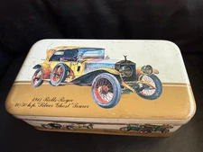 Vintage Classic 1900’s Automobile Rectangular Metal Storage Tin Box