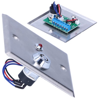 12VDC Exit Key Switch Lock On/Off Emergency Door Release 86x86mm With Red LED CB