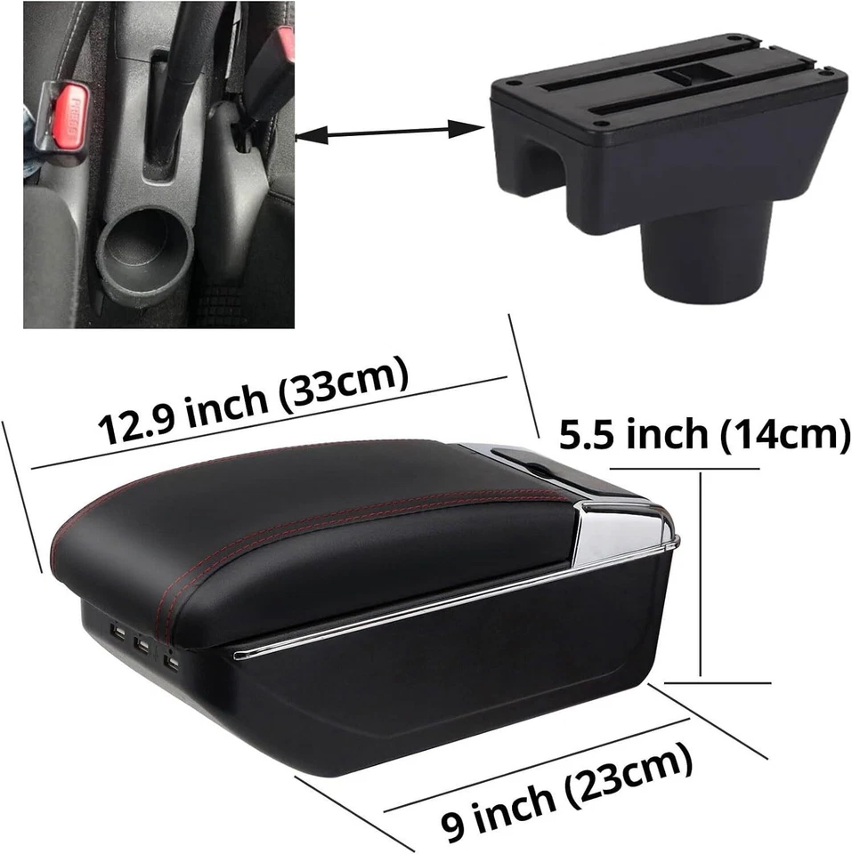 Caja de almacenamiento consola organizadora central reposabrazos para Mitsubishi Attrage Mirage Foto 2 de 4