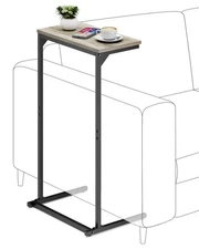 C Shaped End Table, Small Side Table, 28.7 inch Tall Couch Table, Sofa Table,...