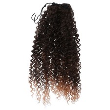 Curly Ponytail Hair Extension Synthetic Drawstring Brown For Women
