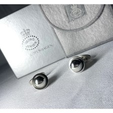 Georg Jensen 44D Sterling Silver Vintage Oval Cufflinks
