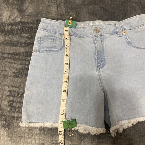 Cat & Jack Jean Shorts Girls 14 XL Super Stretch Raw Hem Light Wash Denim - Picture 5 of 6
