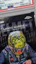 PSA 10 2025 Topps Chrome F1 LANDO NORRIS BLACK 75th Anniversary HELMET #/75 GEM