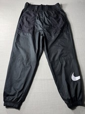 Nike Women  s Windbreaker Pants Black Medium High Rise Joggers Track Belt Loops