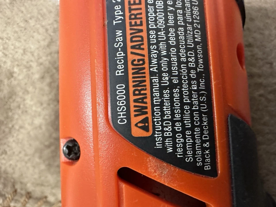 2 Items-Black & Decker PD700G Screw Driver & CHS6000 Reciprocal Saw With AC Adap - Image 3 of 3