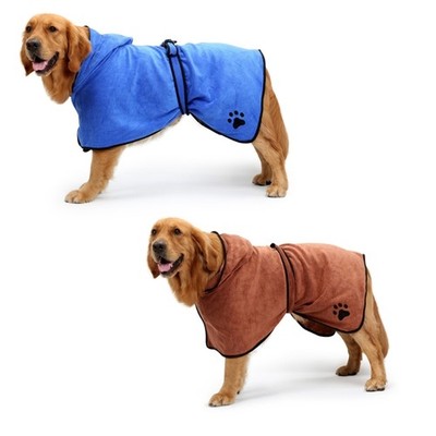 Bathing Robe for Small Medium Dogs Pet Hooded Bathrobe Small Animal Swim Towel