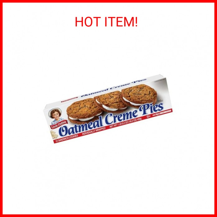 Little Debbie Oatmeal Cr&egrave;me Pies, 12 Individually Wrapped Sandwich Cookies, 16.2