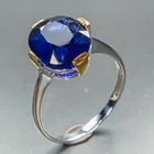 Jewellery 6 ct+ Blue Sapphire Ring 925 Sterling Silver Size 8 /R468552