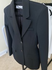 ZARA Women s Black Structured Fitted Blazer with Shoulder Pads , Size XS