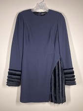 MARC BY MARC JACOBS Navy Blue Long Sleeve Textured Dress Size Medium