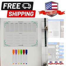 Acrylic Weekly Planner Magnetic Dry Erase Board for Fridge Clear Refrigerat...