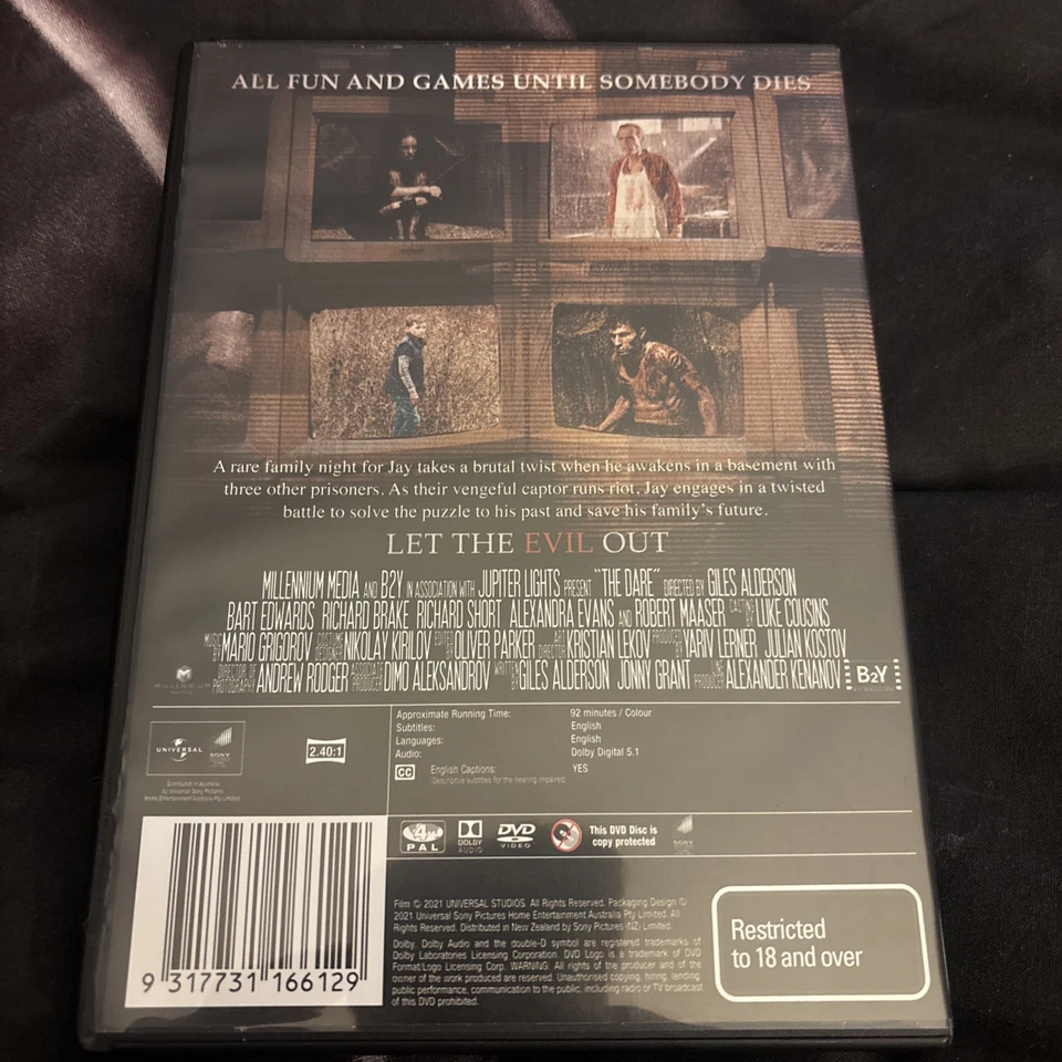 The Dare (DVD 2019) Horror Mystery Thriller Hostage Escape Puzzle R4 As New - image 2 of 4