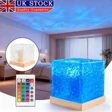Cube Northern Lights Water Wave Night Light W/remote Led Atmosphere Lamp Xmas UK