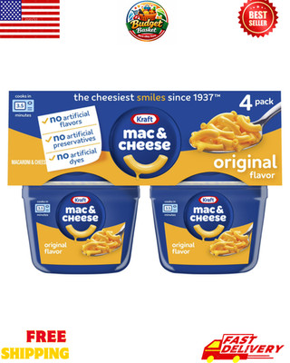 Kraft Original Macaroni and Cheese Dinner Cups, 2.05 oz (4 Cups) No Artificials