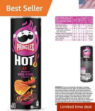 Hot Smokin BBQ Ribs Flavor Crisps 160g - Spicy Sharing Snack in Resealable Tub