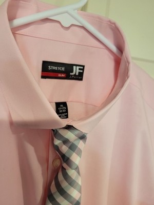 j ferrar slim fit dress shirt J Ferrar Mens Slim Fit Stretch Dress Shirt Burgundy Long Sleeve Button Up  Size L