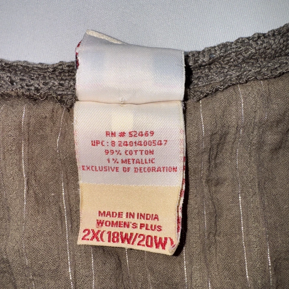 Top Babydoll Vintage Y2K Faded Glory para Mujer Talla 2X Bordado Encaje Estrás Foto 3 de 4