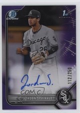 2022 Bowman Draft Chrome Pick Purple Refractor 112/250 Jordan Sprinkle Auto 12xq