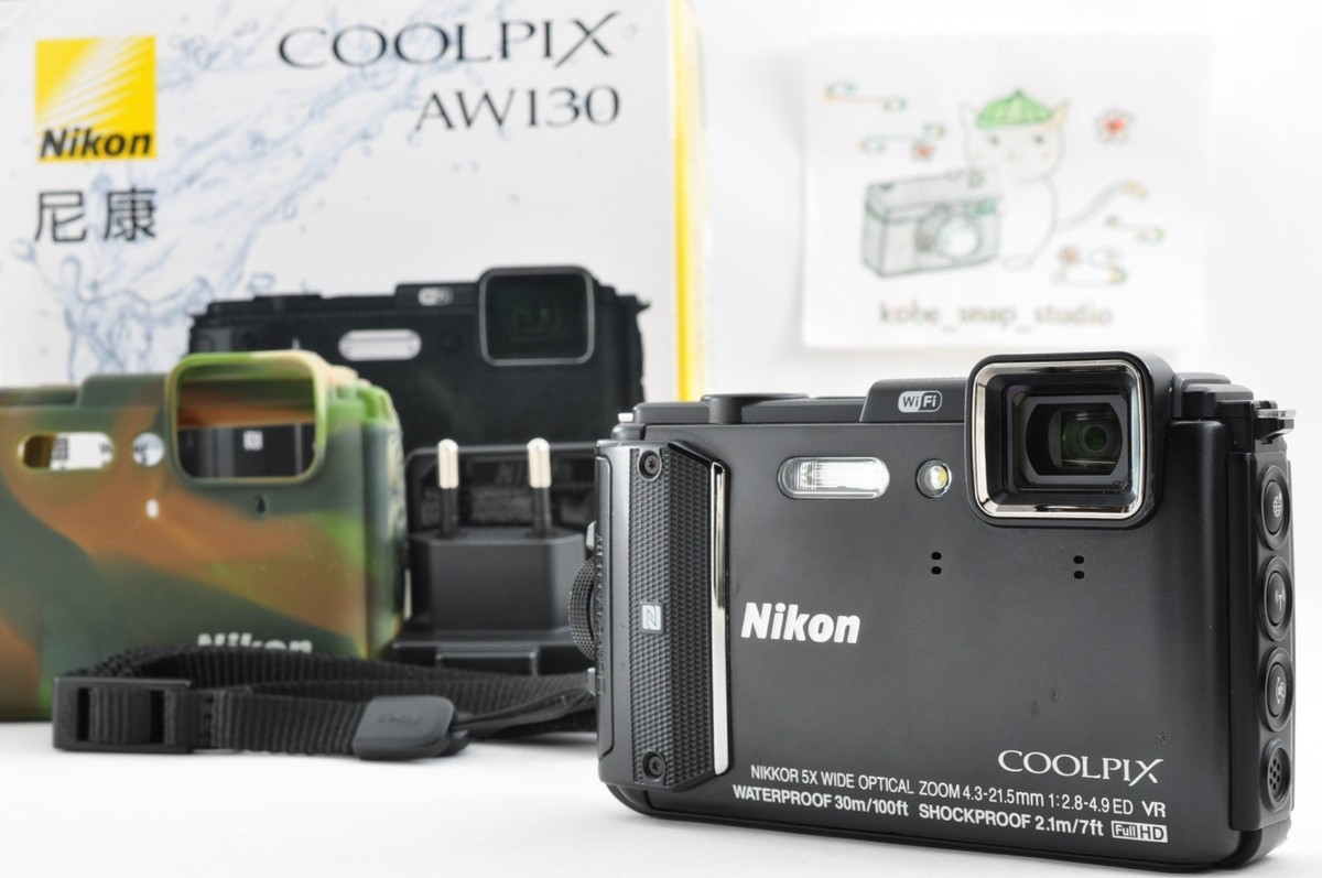 *1yr Wty for US* Nikon COOLPIX AW130 Waterproof Digital Camera black Japan  #5822 - Main Image