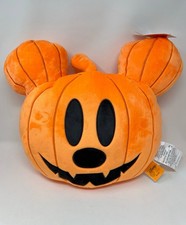 Disney Mickey Mouse Halloween Pumpkin Plush Pillow Jack-o'-lantern, NEW