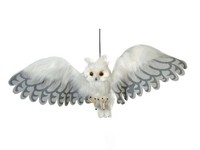 INNA-Glas Deko Halloween Schnee-Eule Junita, 30X75X10Cm