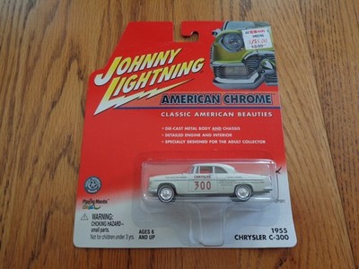 2001 Johnny Lightning 1955 Chrysler C-300 - American Chrome - New